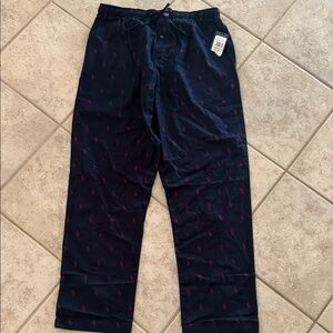Ralph Lauren Polo Men's Navy Blue Pants with Red Accents